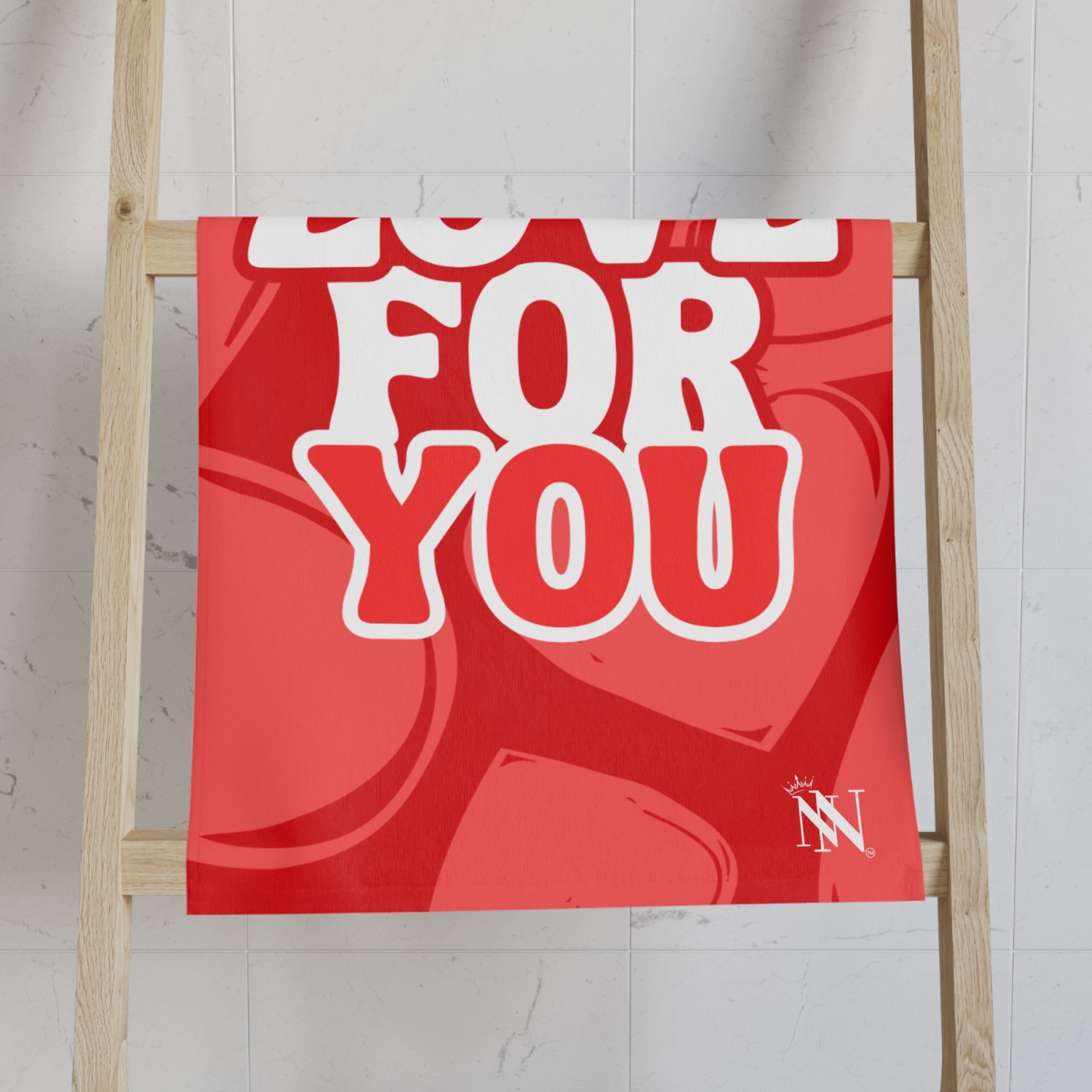 My Love for You Heart Pattern Cum Towel