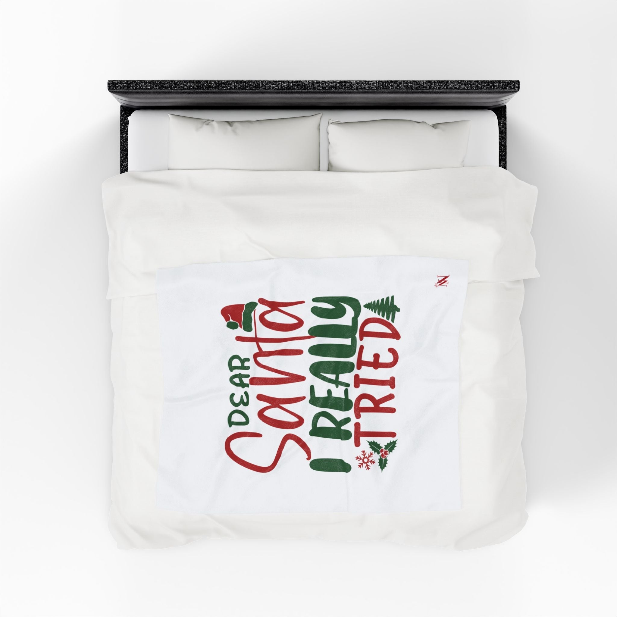 Dear Santa I Really Tried | Mix & Match Velveteen Fun-Flirty Lovers’ Blankets