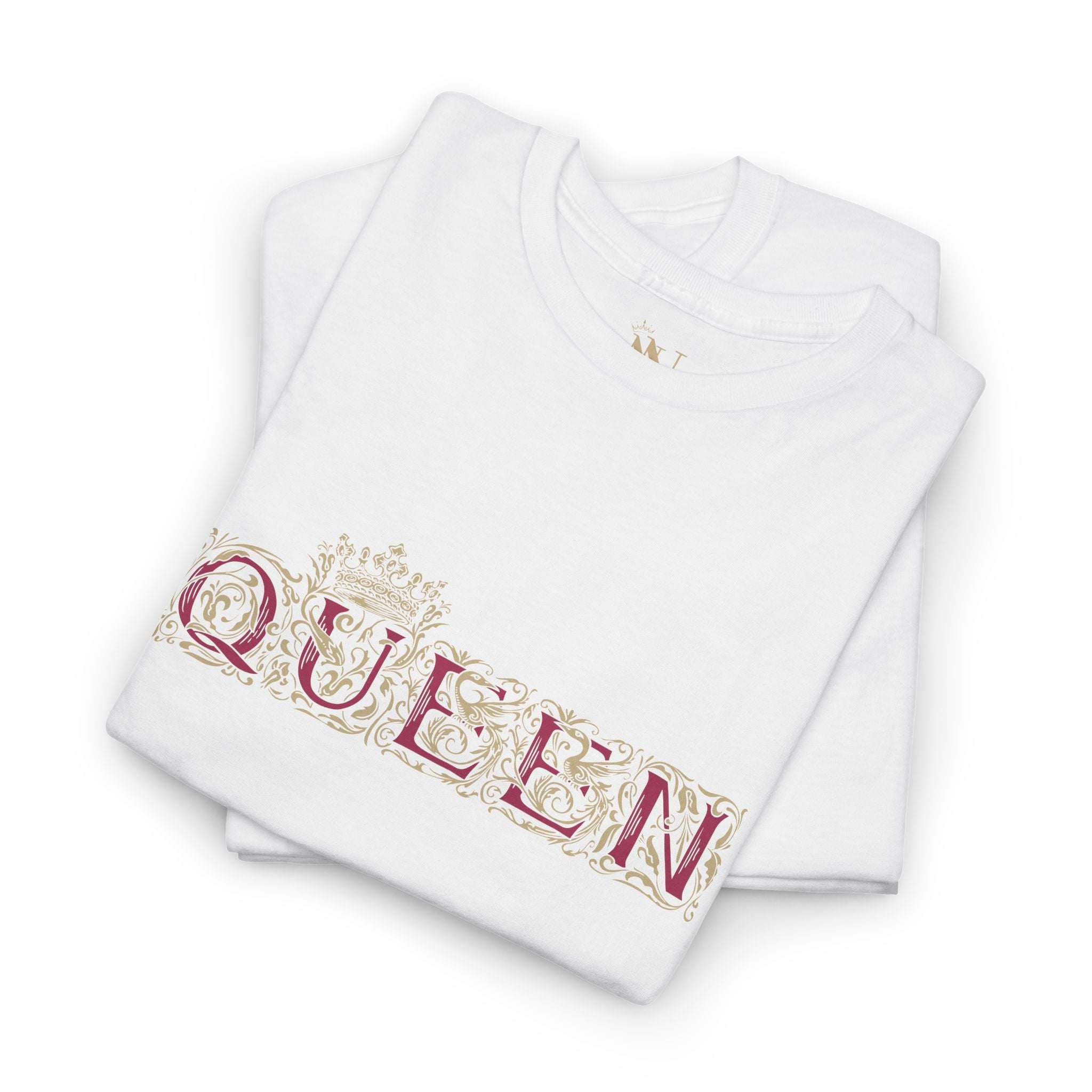 Gold Filigree Queen | Mix & Match Cotton Unisex Fun-Flirty Lovers’ T-Shirts