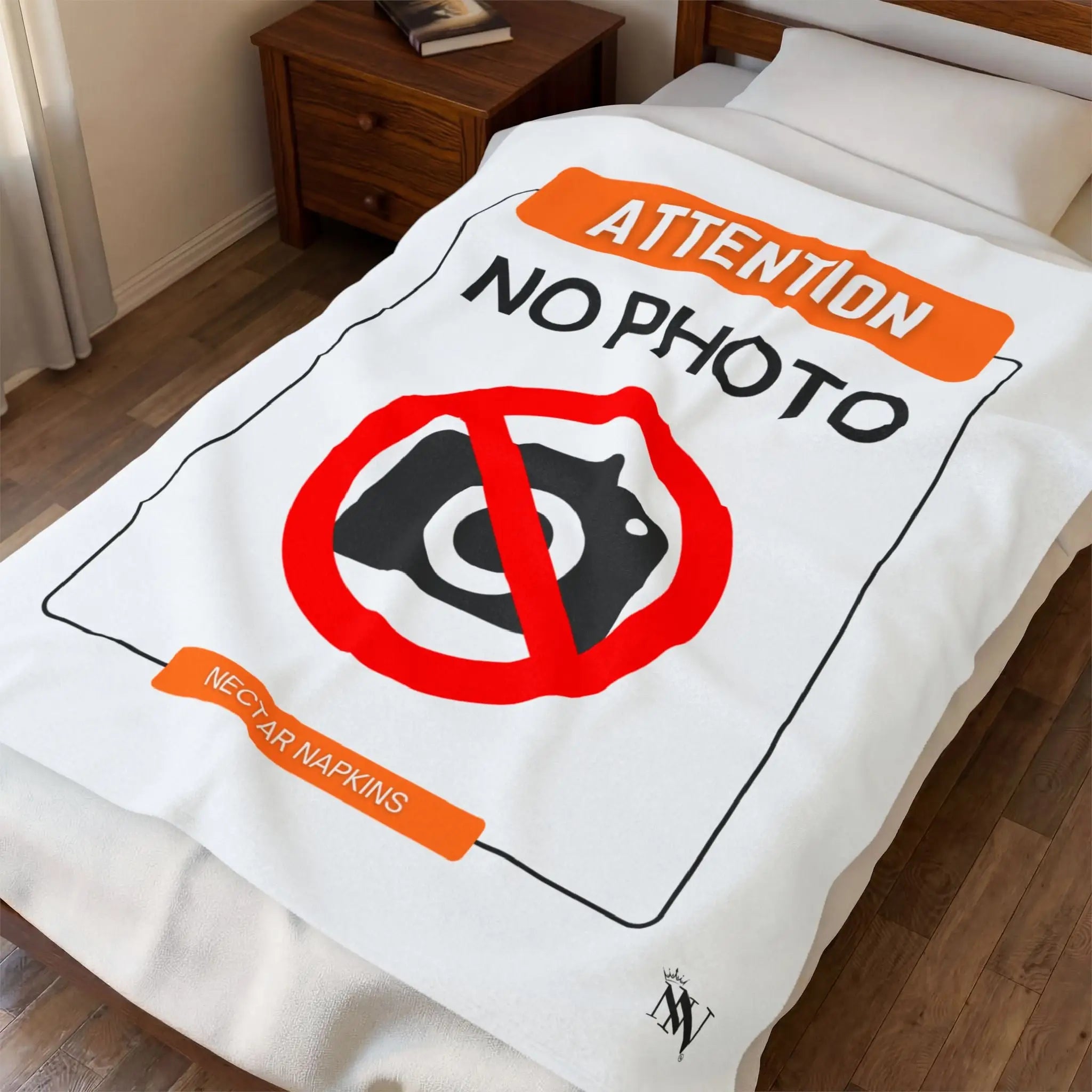 Attention No Photo Sign Blanket