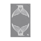 Mr. Mr. Mermaid Shareable Sides Grey | Mix & Match Classic Fun-Flirty Lovers’ Towels
