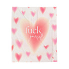 Fuck Yourself Heart Pattern Lovers’ Silky Soft Blanket
