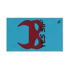 Yes Sir’ Red Mask Horns Teal | Mix & Match Classic Fun-Flirty Lovers’ Towels