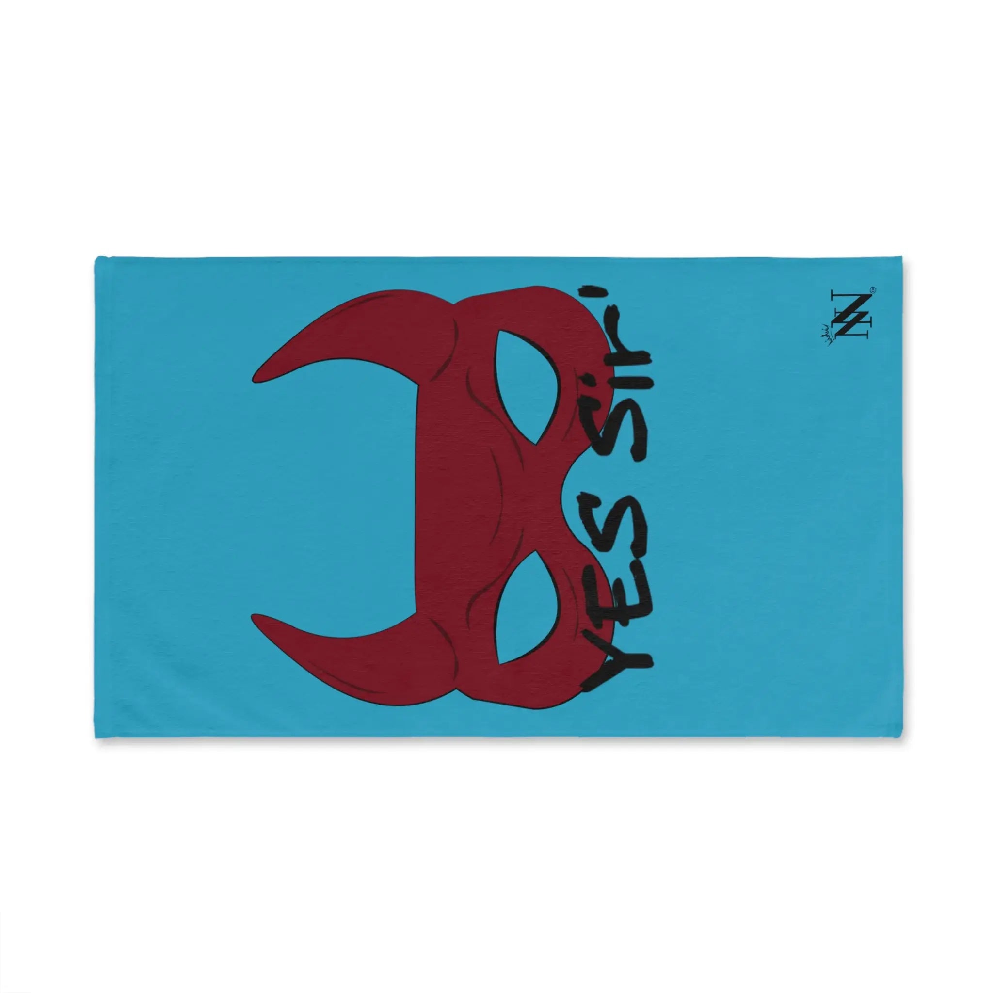 Yes Sir’ Red Mask Horns Teal | Mix & Match Classic Fun-Flirty Lovers’ Towels