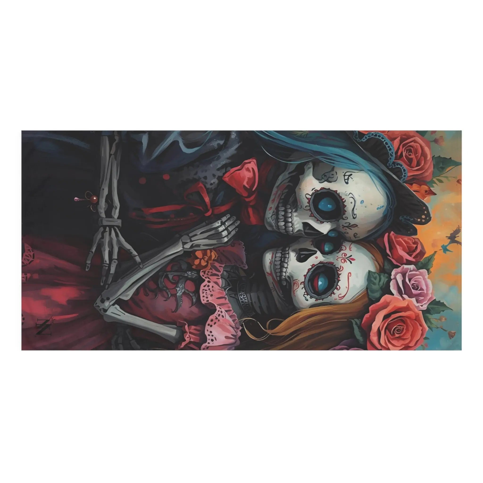 Traditional El Día de los Muertos Dolls | Mix & Match XL Fun-Flirty Lovers’ Towels
