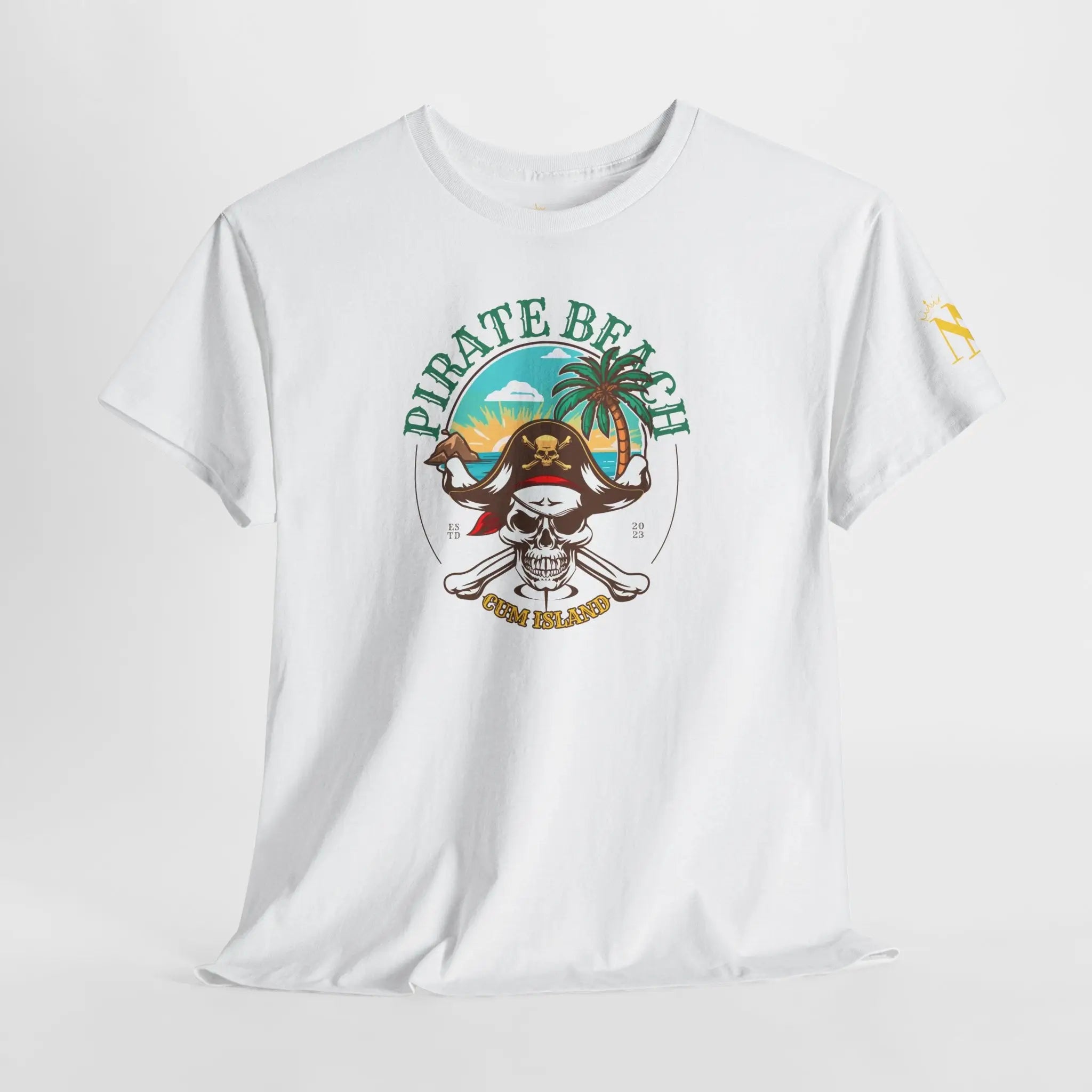 Cum Island Pirate Beach Romantic Couples Sex Gifts 100% Cotton T-Shirt