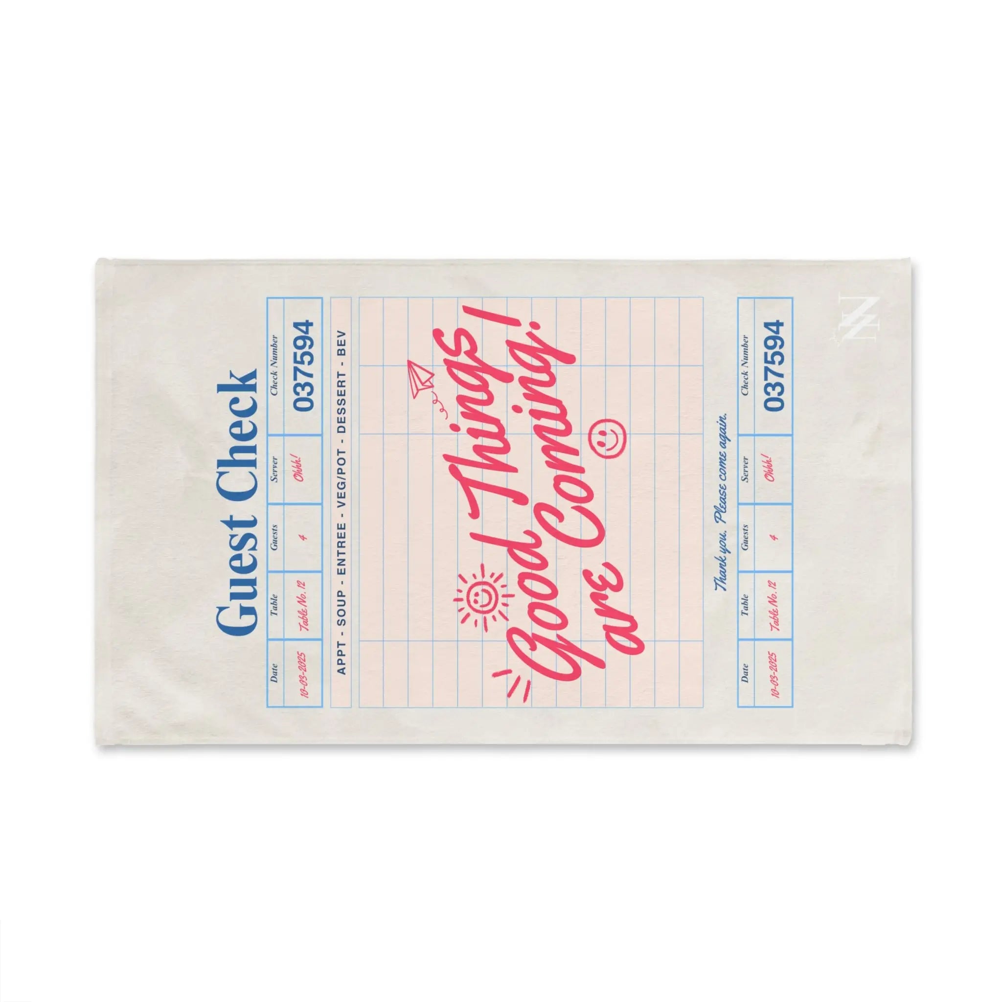 Good Things Are Coming! Guest Check | Mix & Match Original Fun-Flirty Lovers’ Towels