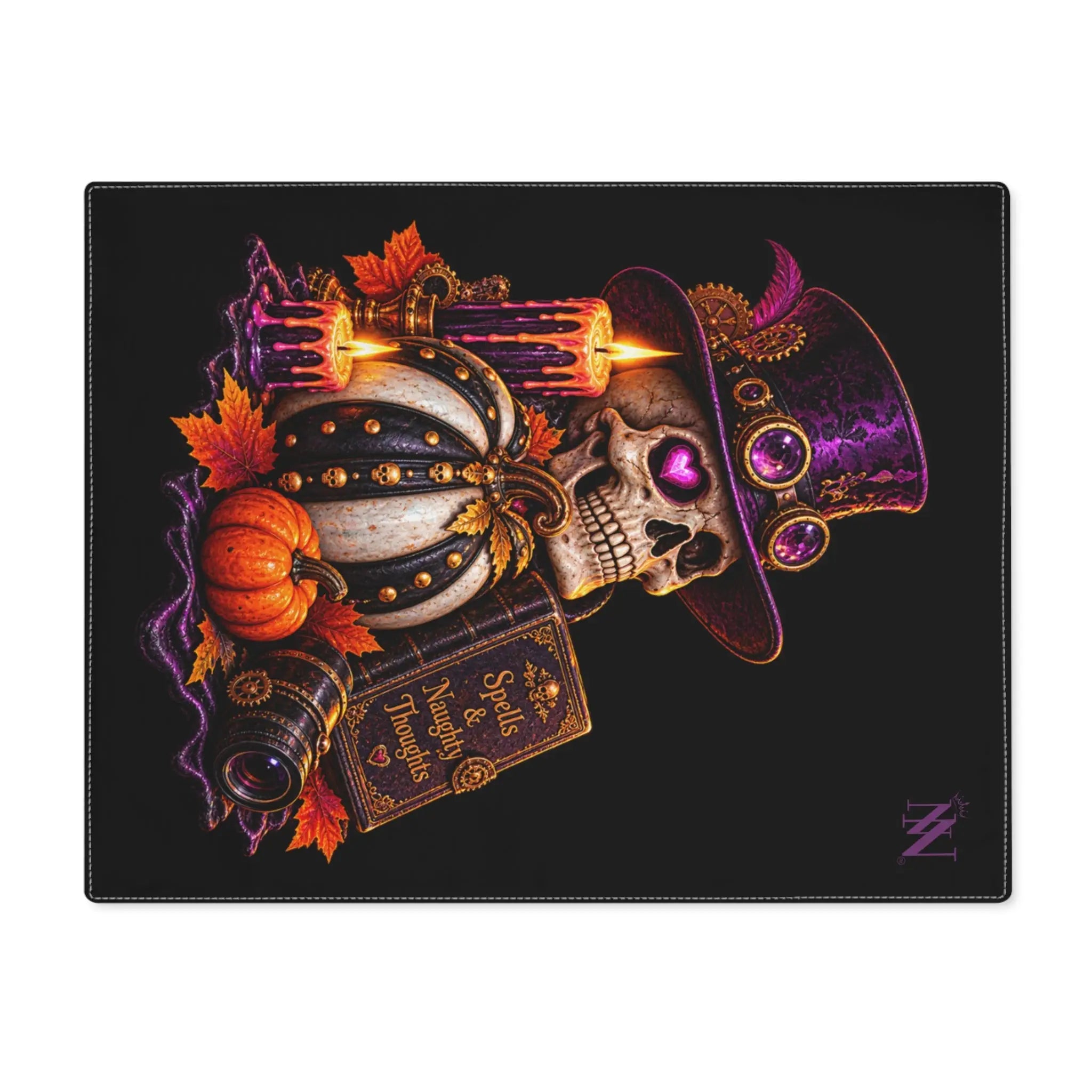 Spells & Naughty Thoughts Skull | Nectar Napkins Fun-Flirty Lovers’ Toy Mats