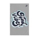 Good Vibes Blue Splash Light Grey Cum Towel