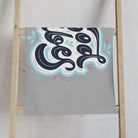 Good Vibes Blue Splash Light Grey Cum Towel