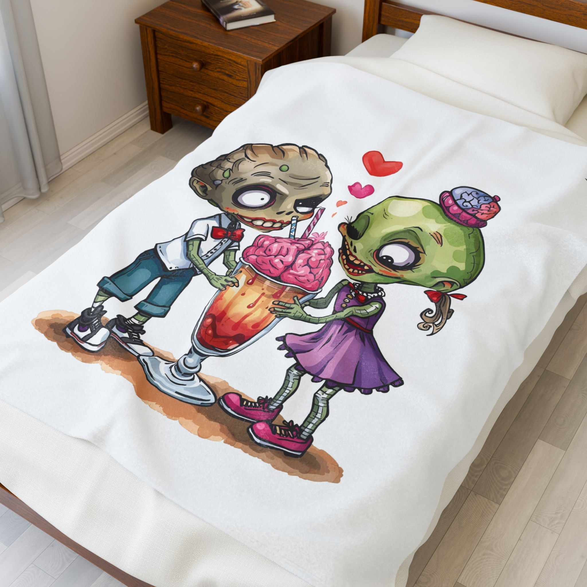 Zombies Share the Love | Mix & Match Velveteen Fun-Flirty Lovers’ Blankets