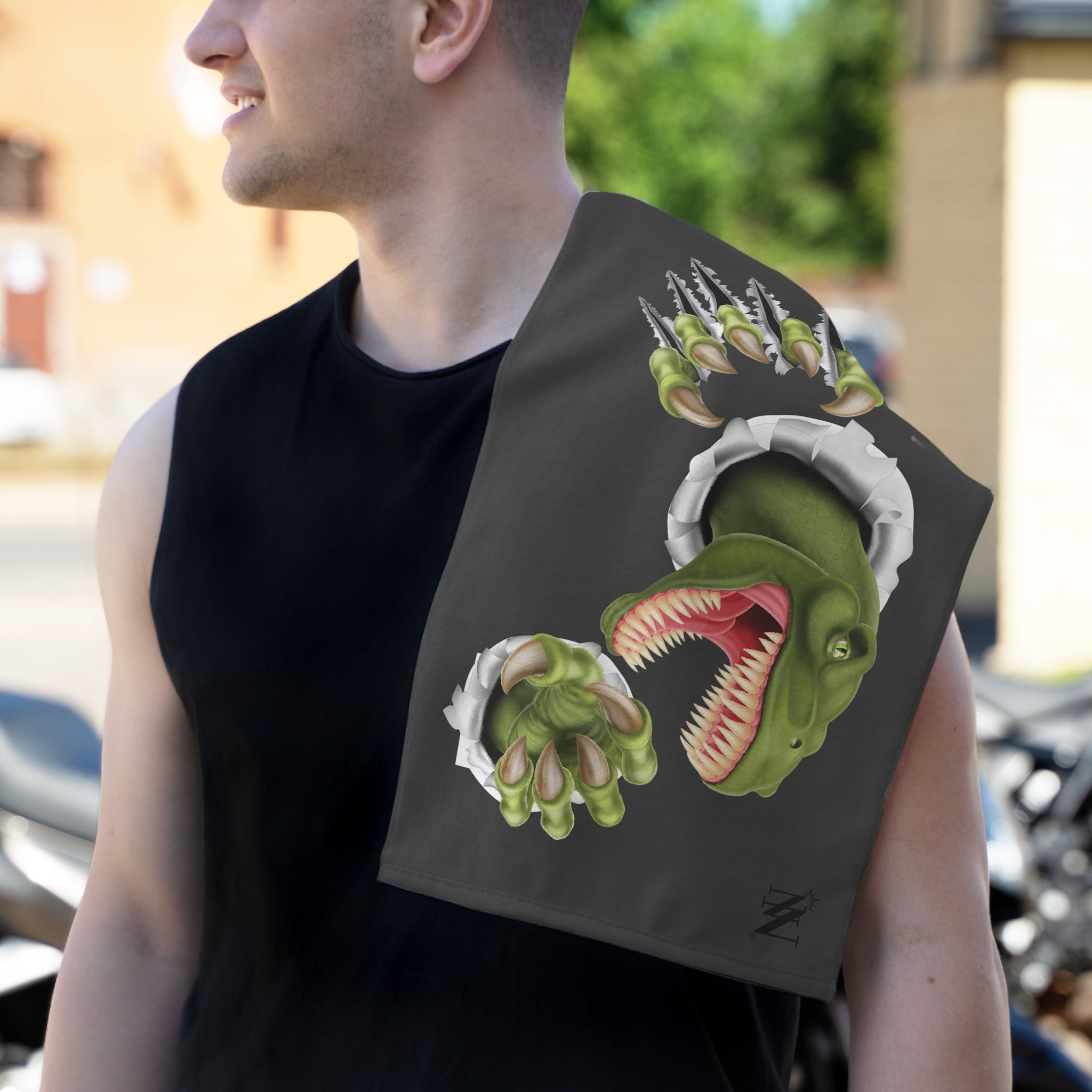 Like a Dinosaur Dark Grey | Mix & Match Soft Fun-Flirty Lovers’ Towels