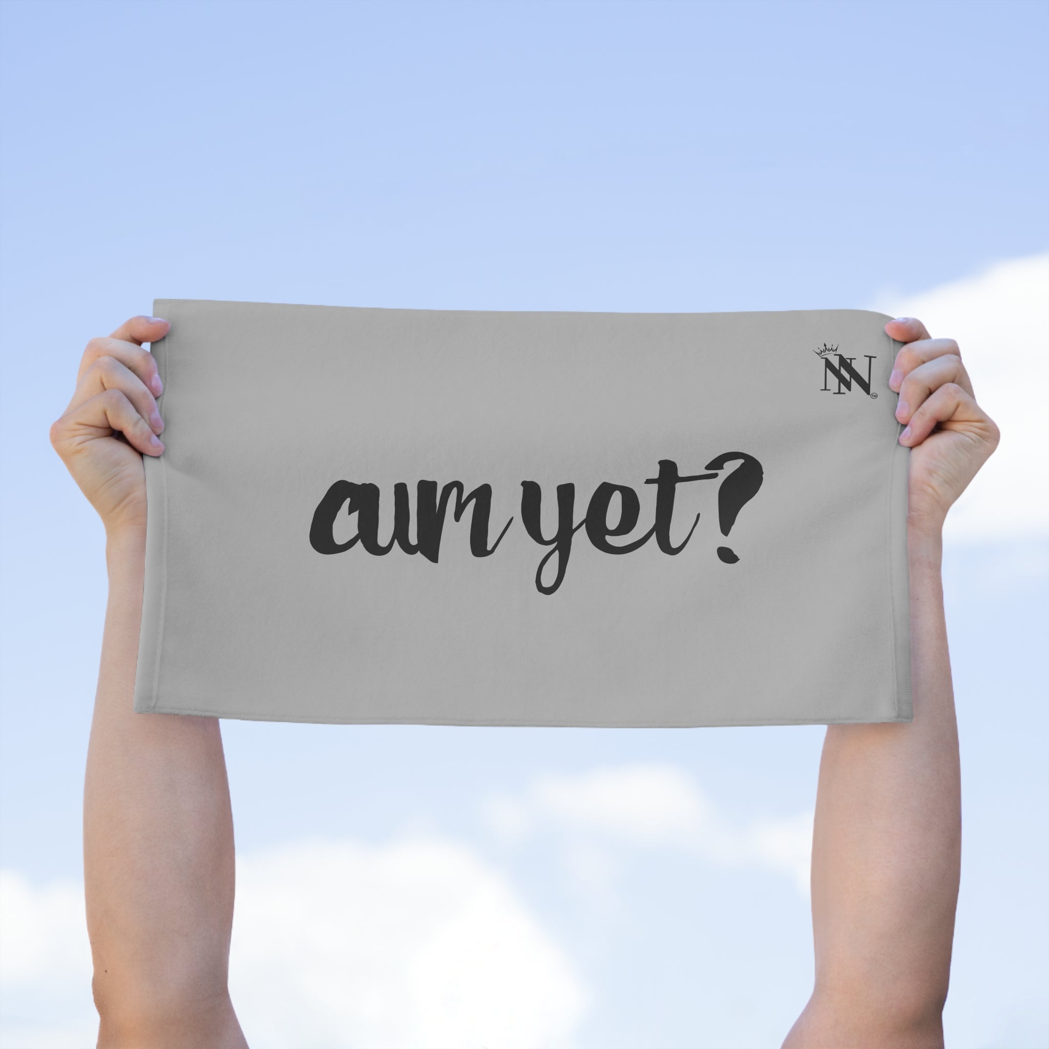 Cum Yet? Silver | Mix & Match Soft Fun-Flirty Lovers’ Towels