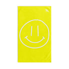 Happy Smiling Emoji Neon Yellow | Mix & Match Classic Fun-Flirty Lovers’ Towels