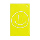 Happy Smiling Emoji Neon Yellow | Mix & Match Classic Fun-Flirty Lovers’ Towels
