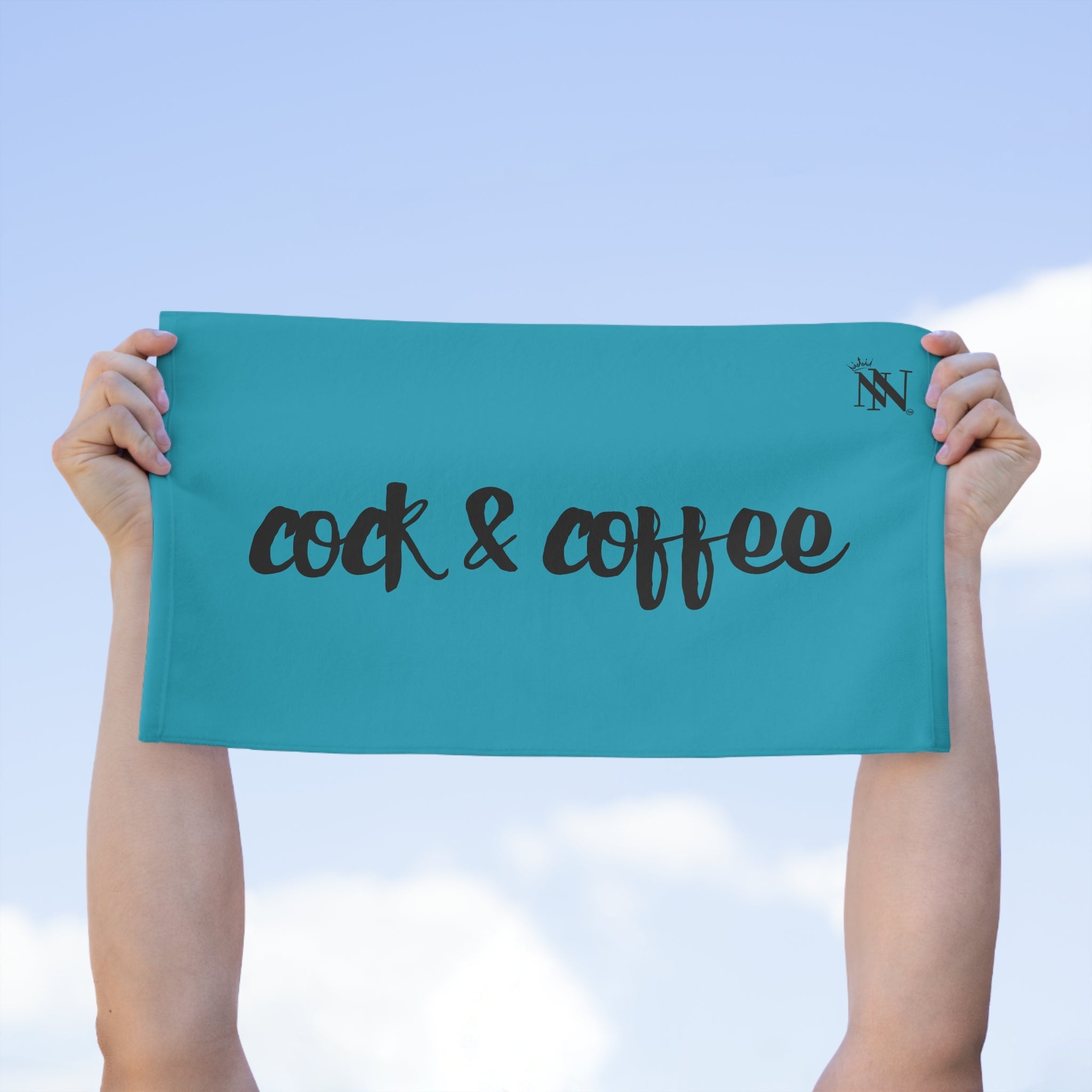 Cock & Coffee Teal | Mix & Match Soft Fun-Flirty Lovers’ Towels