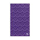 Happy Smiling Emoji Pattern Purple Cum Towel