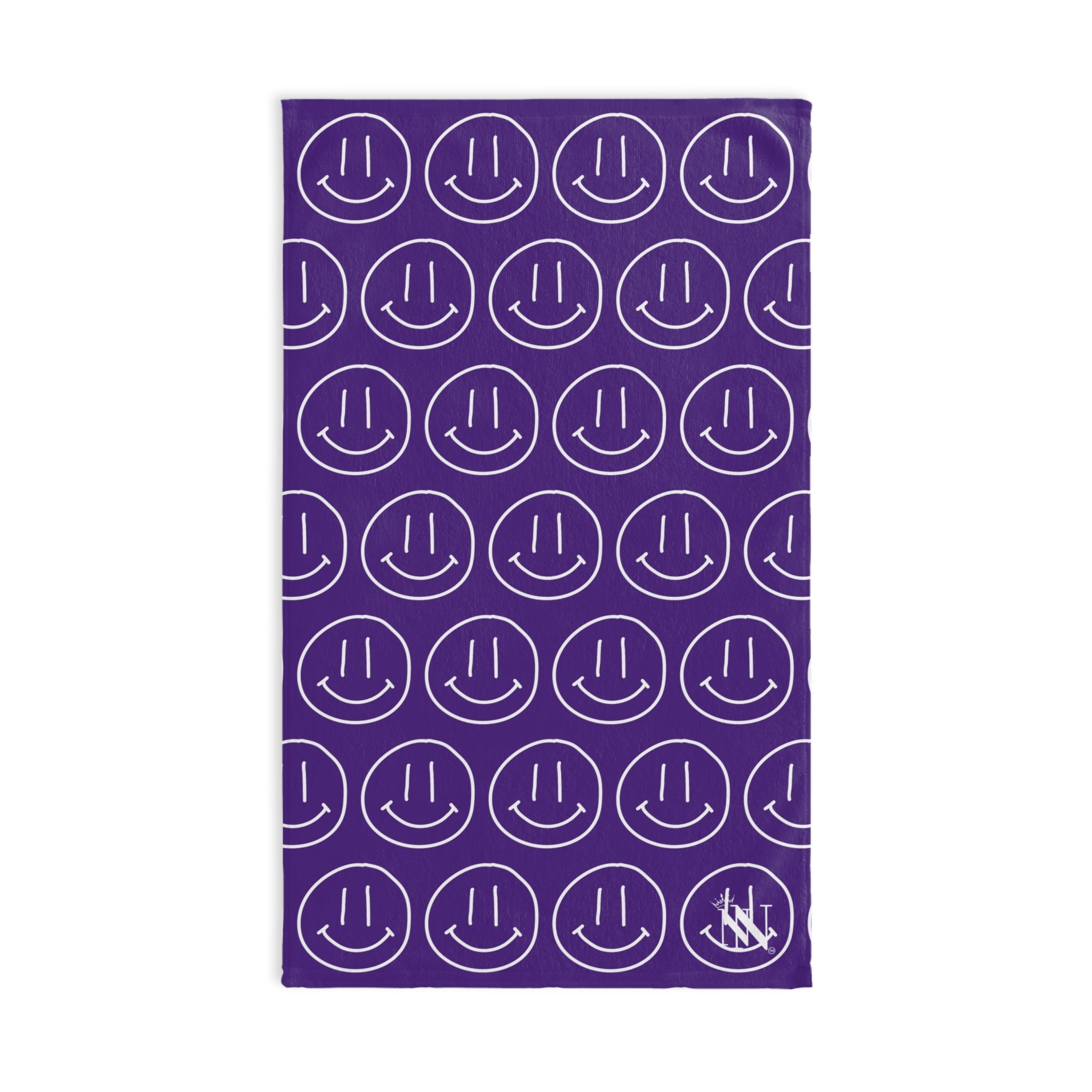 Happy Smiling Emoji Pattern Purple Cum Towel