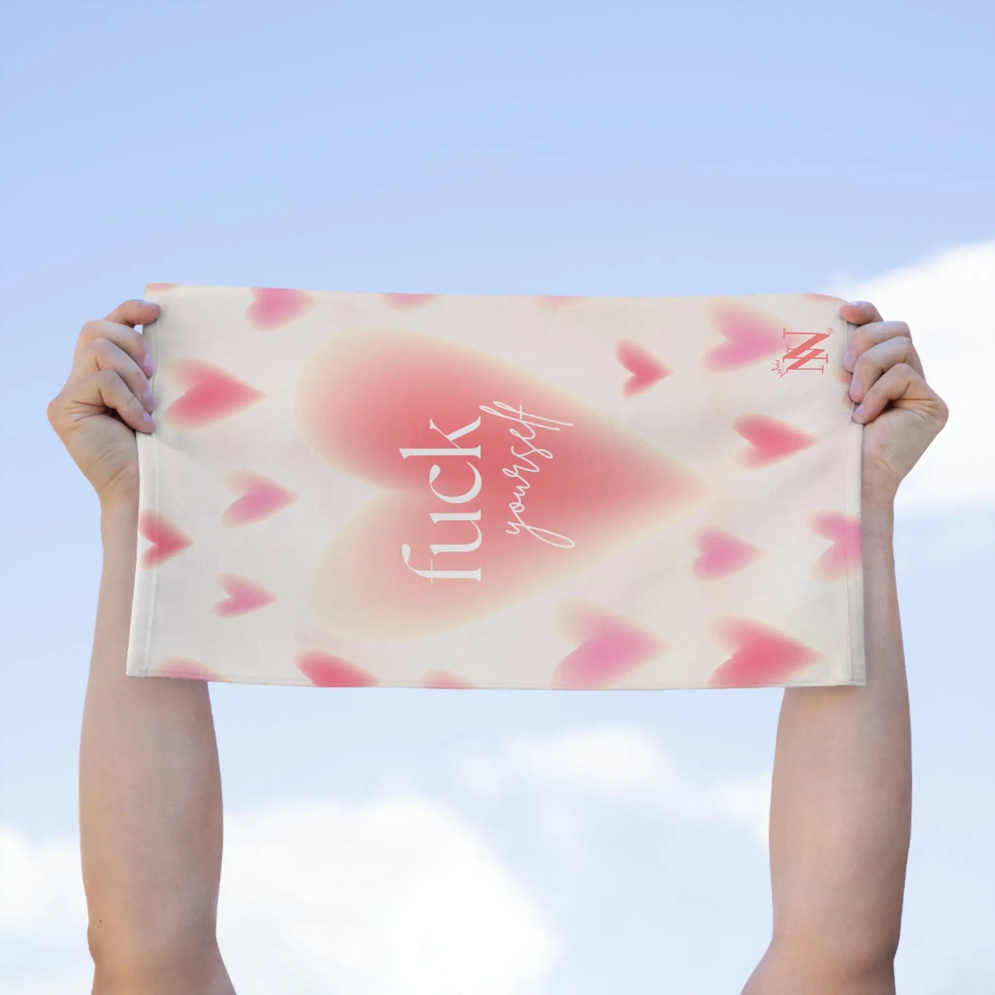 Fuck Yourself Heart Pattern Fun Sex Towel