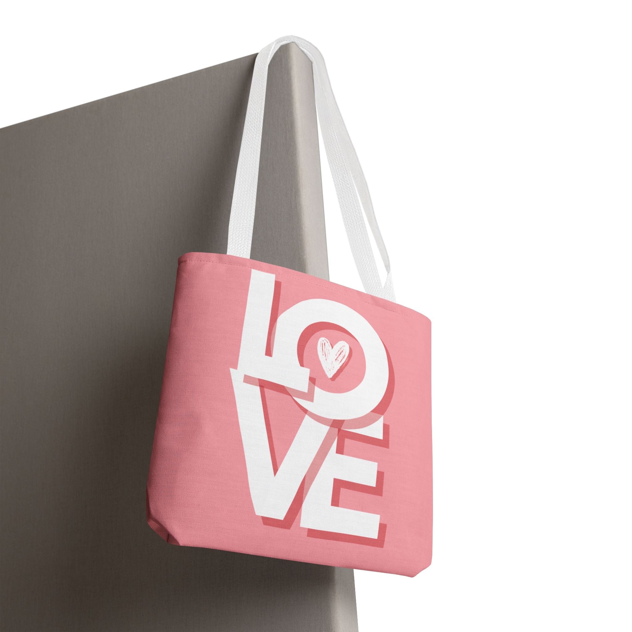 Block Letter Love Heart Tote Bag