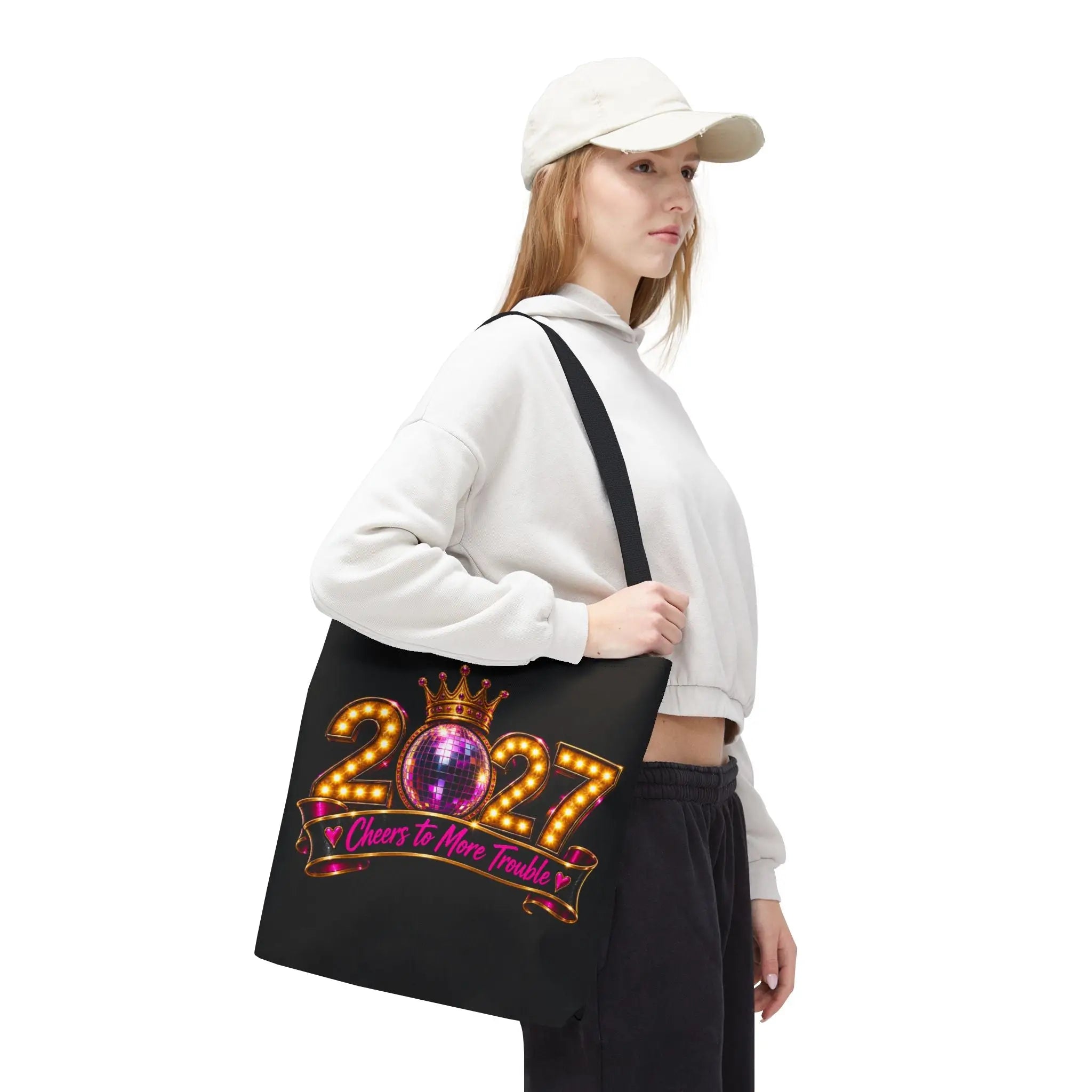 Cheers to More Trouble New Years Tote Bag