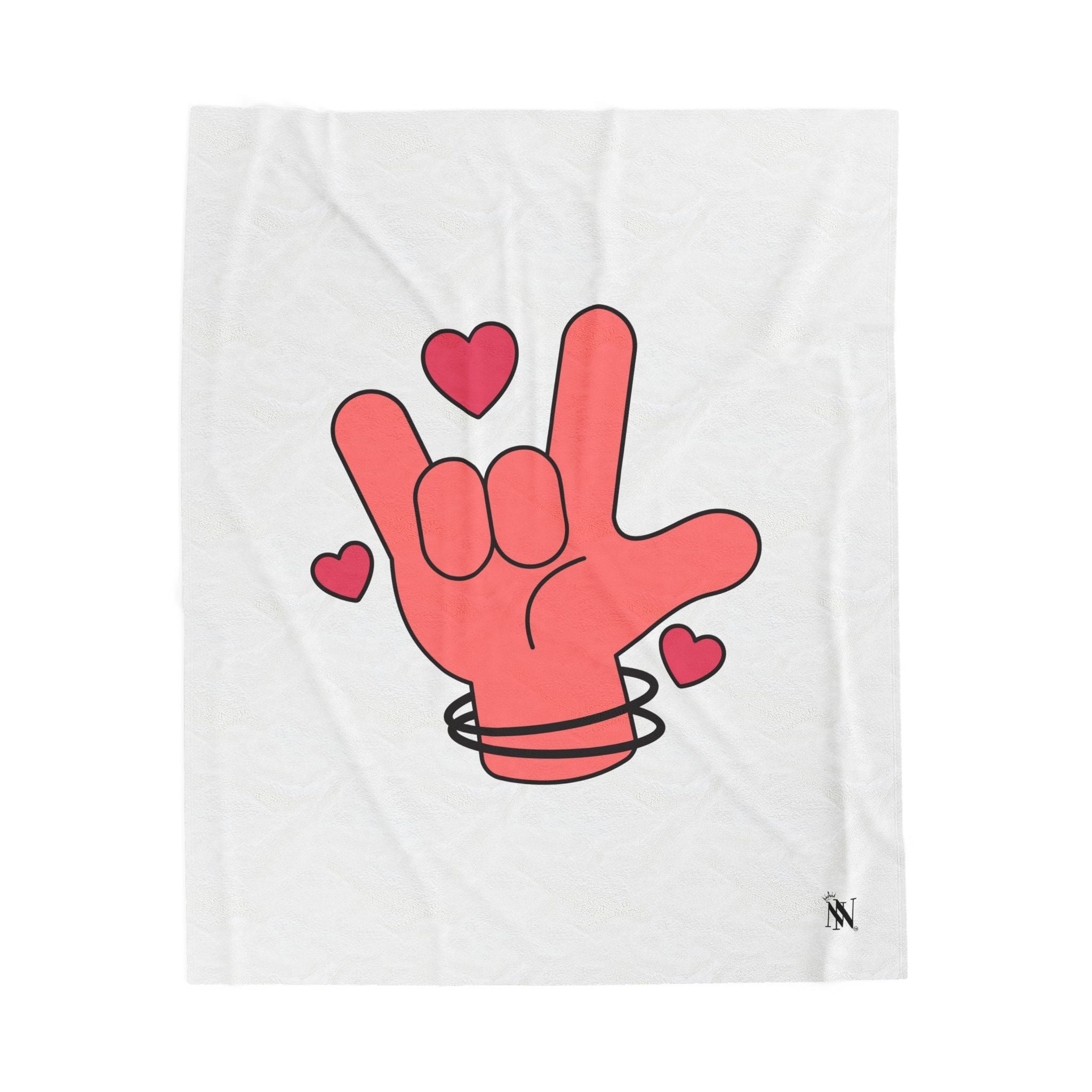 I Love You Hand Sign | Mix & Match Velveteen Fun-Flirty Lovers’ Blankets