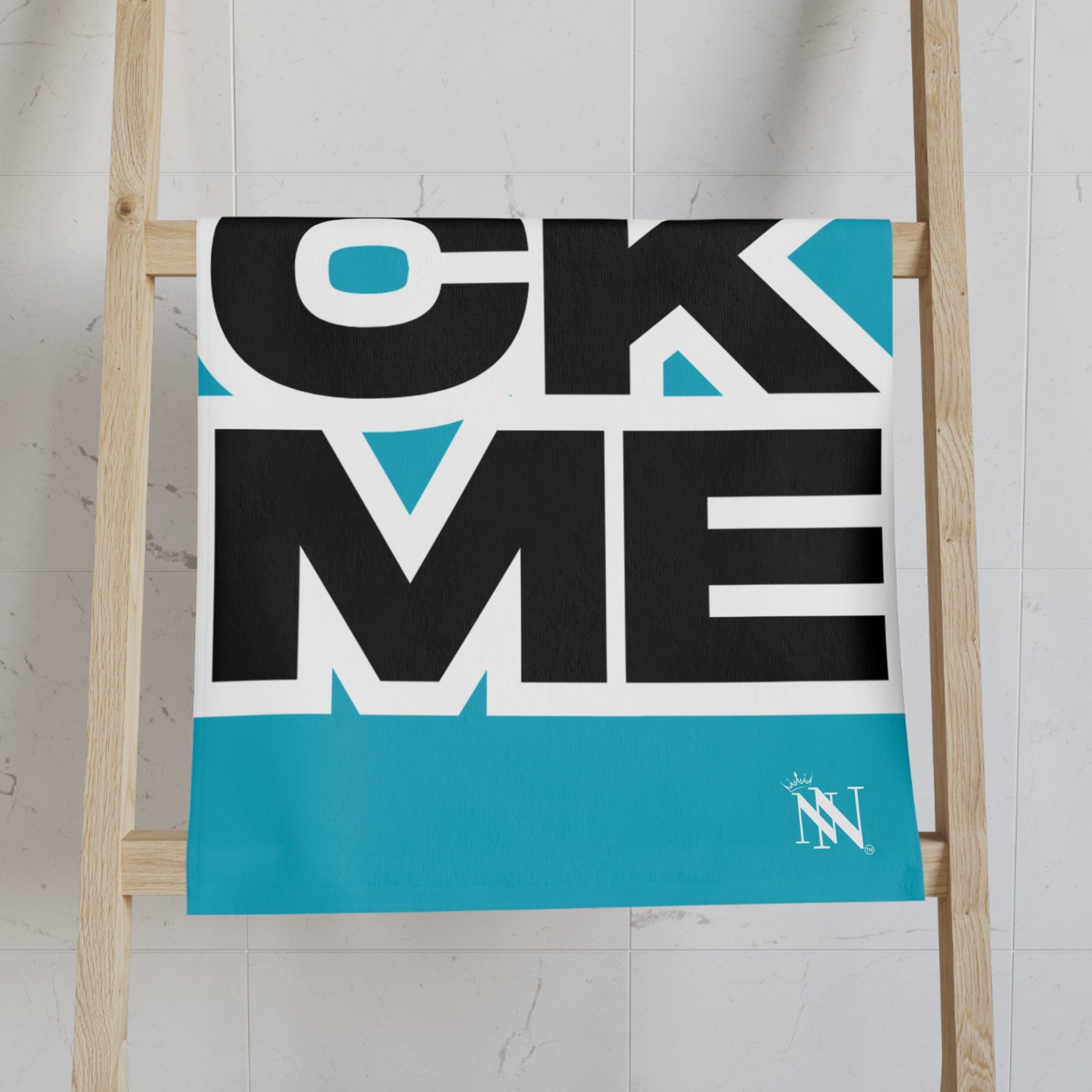 SUCK ME Block Letter Teal Cum Towel