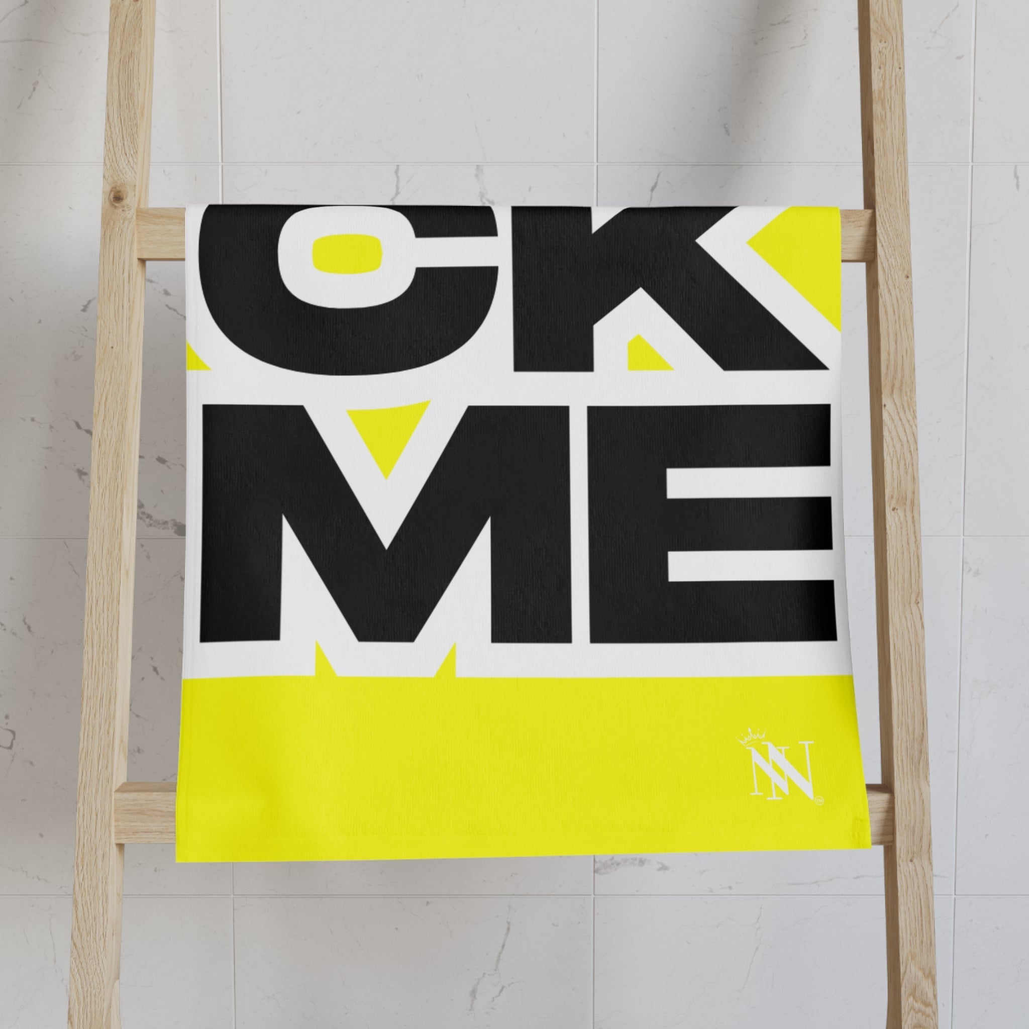 FUCK ME Block Letter Neon Yellow Cum Towel