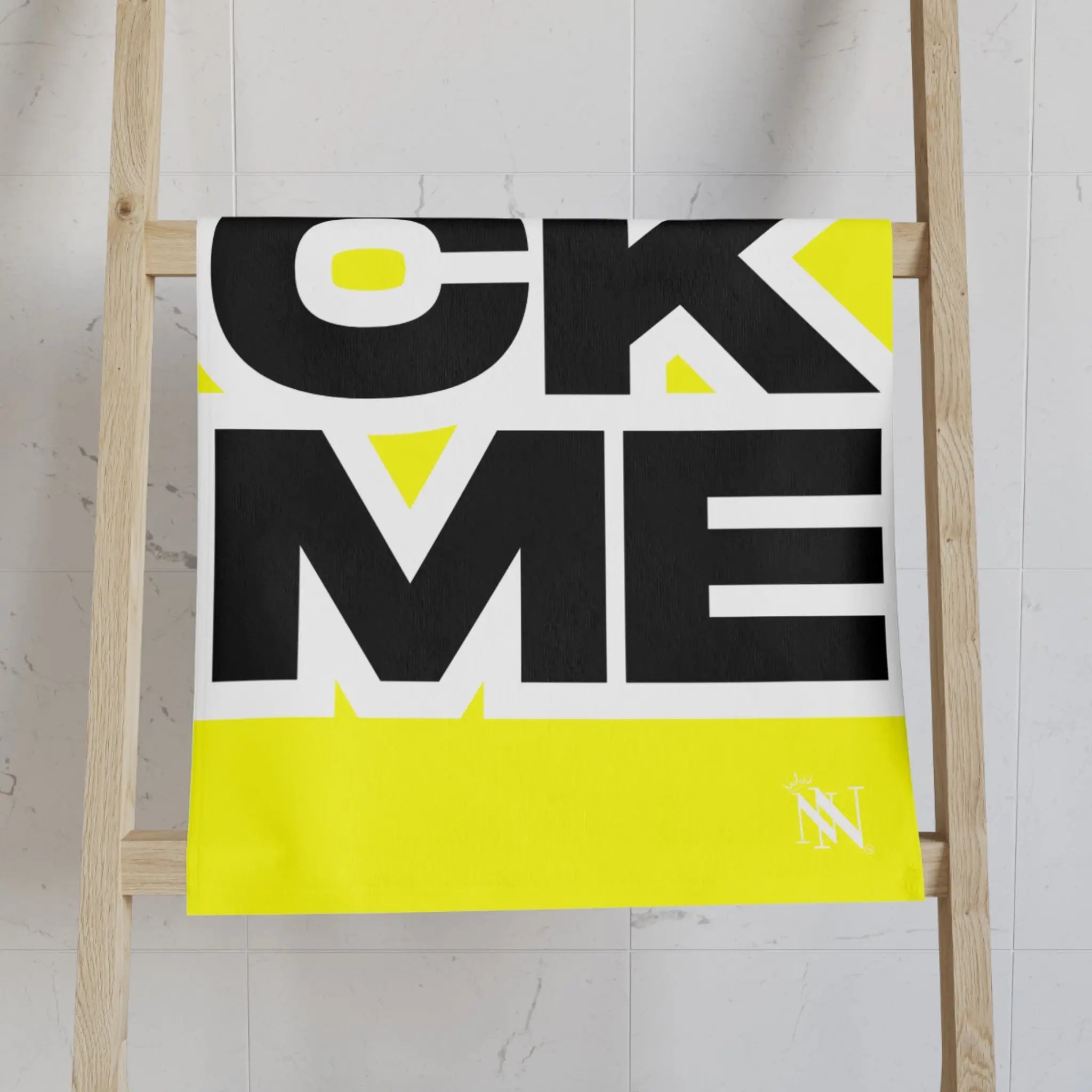 FUCK ME Block Letter Neon Yellow Cum Towel