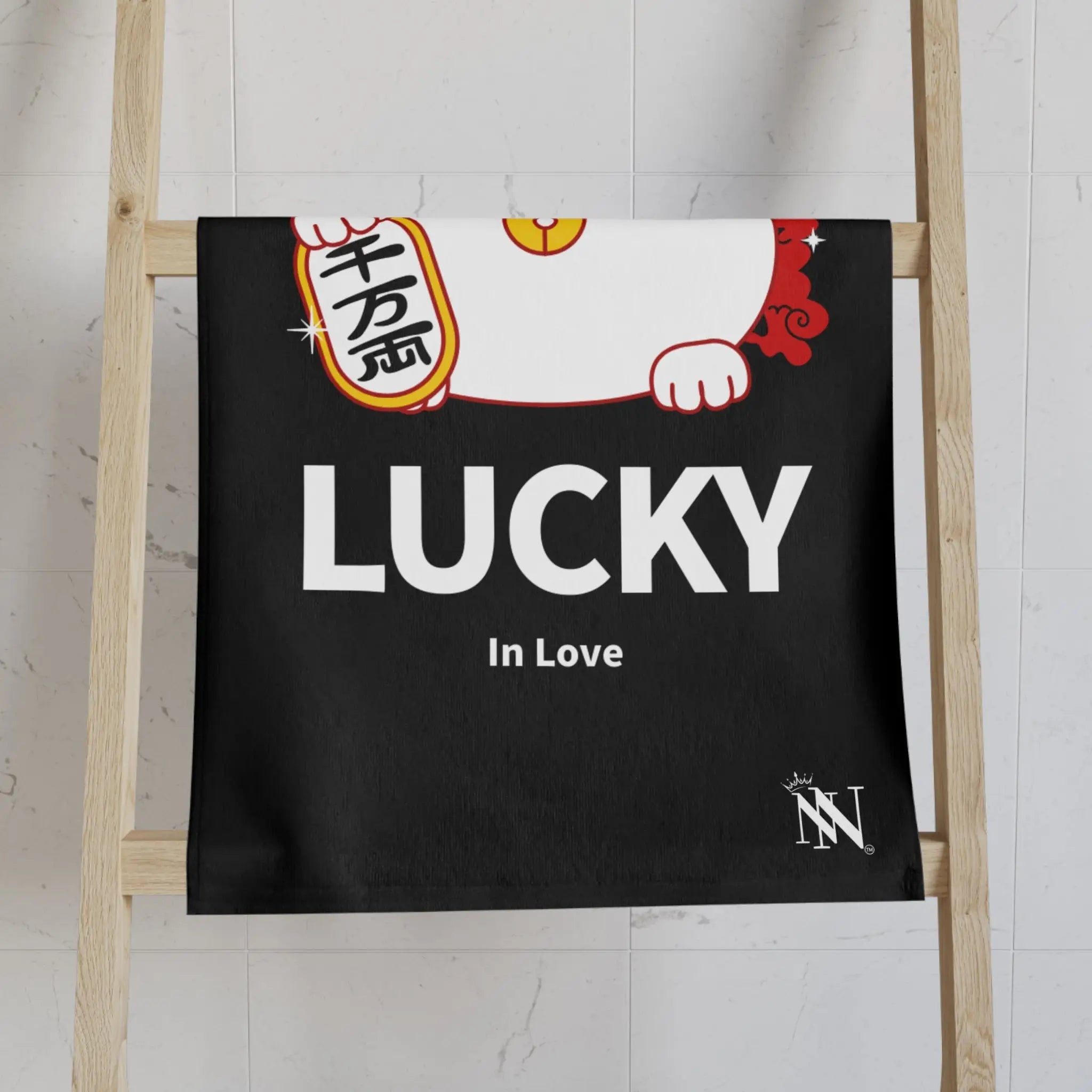 Lucky In Love Beckoning Cat Cum Towel