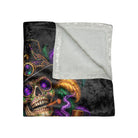 Mardi Gras & Mischief Skull Crushed Velvet Blanket