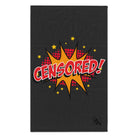 Cartoon Censored Dark Grey | Mix & Match Soft Fun-Flirty Lovers’ Towels