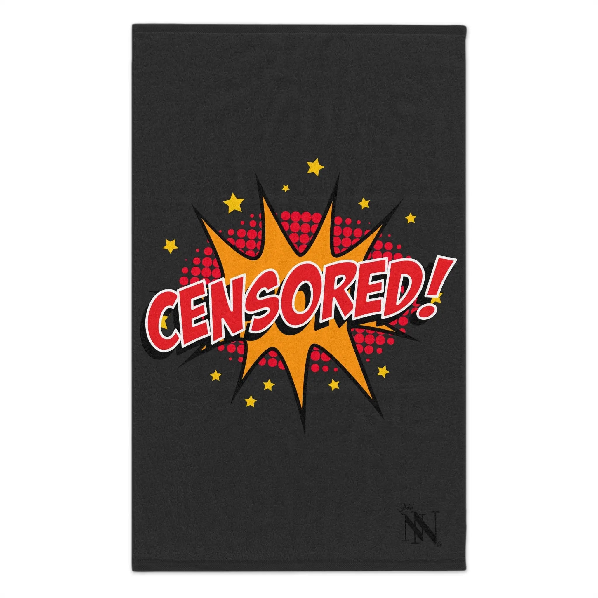 Cartoon Censored Dark Grey | Mix & Match Soft Fun-Flirty Lovers’ Towels