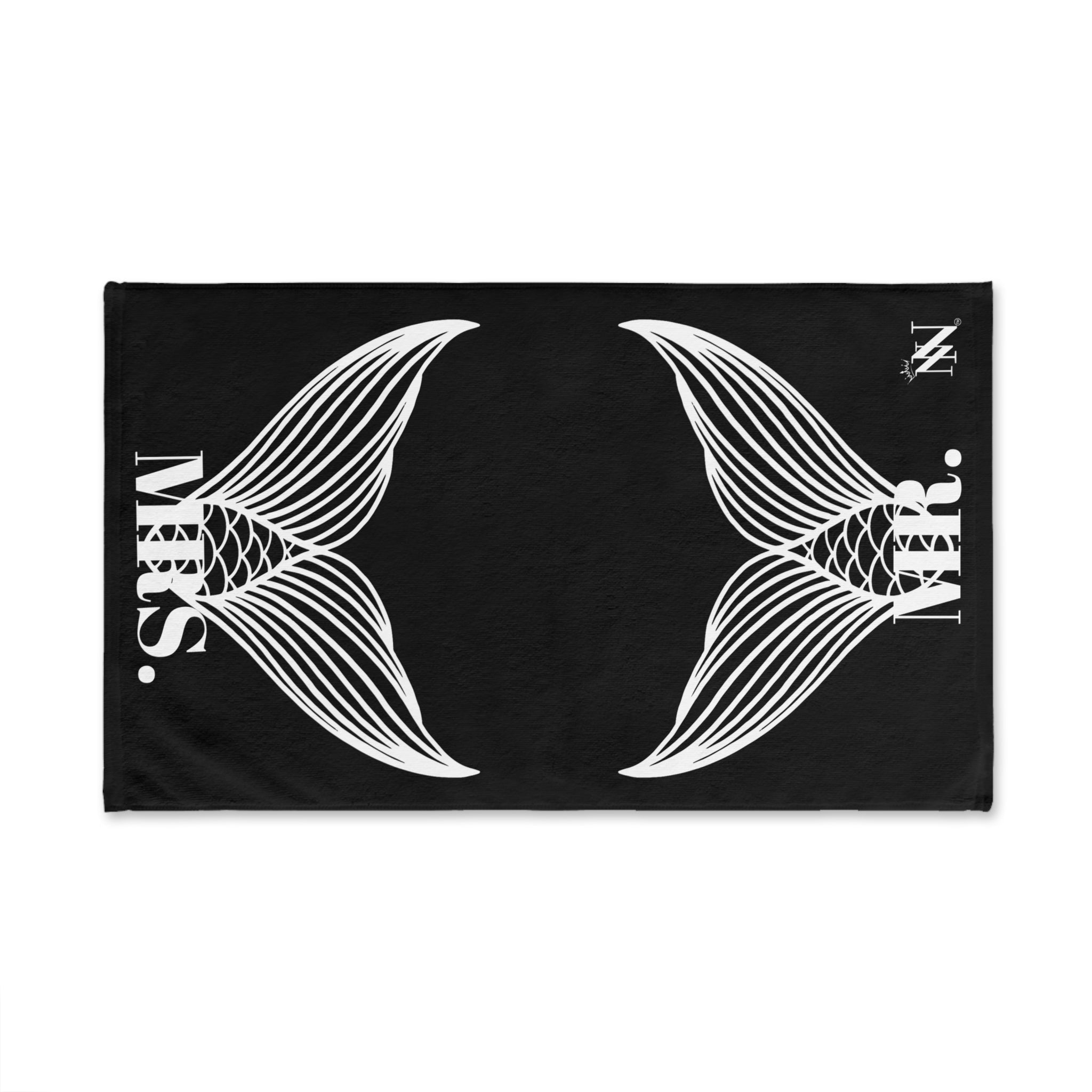 Mr. Mrs. Mermaid Shareable Sides Black Cum Towel