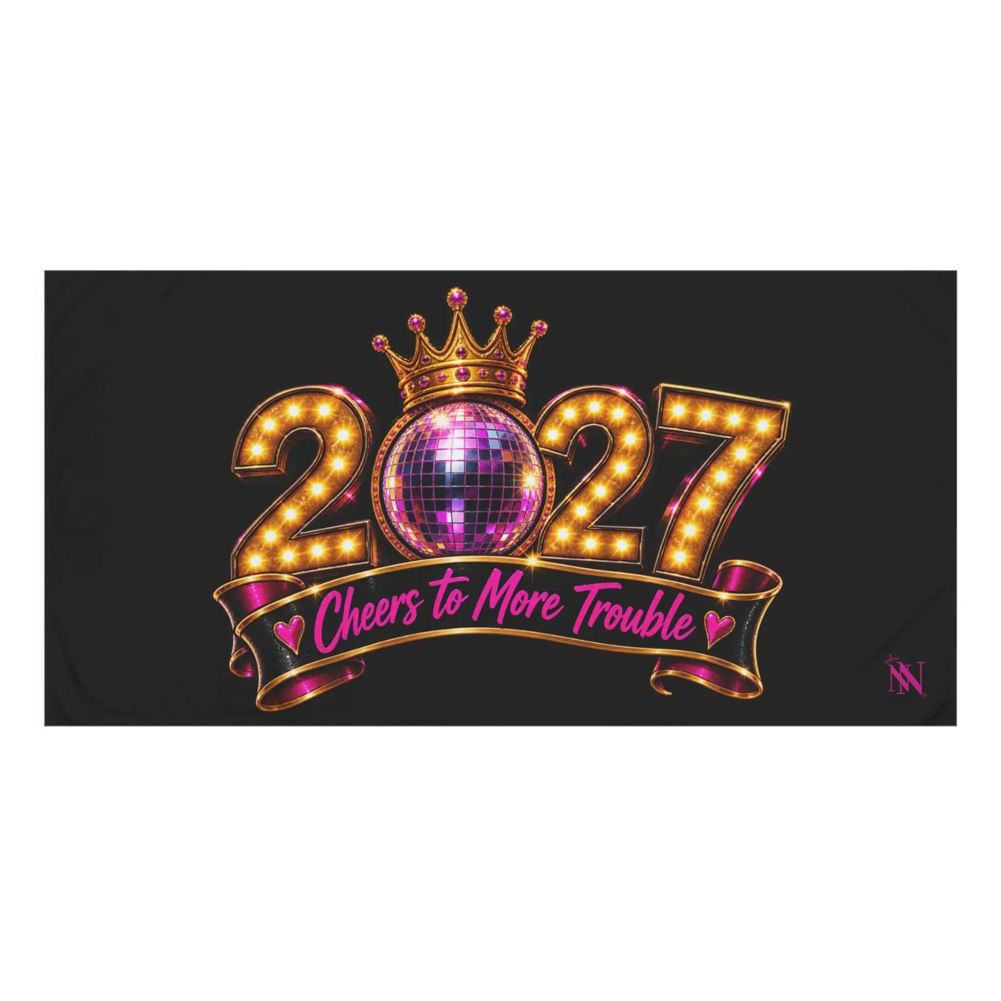 Cheers to More Trouble New Years XL Sex Towel