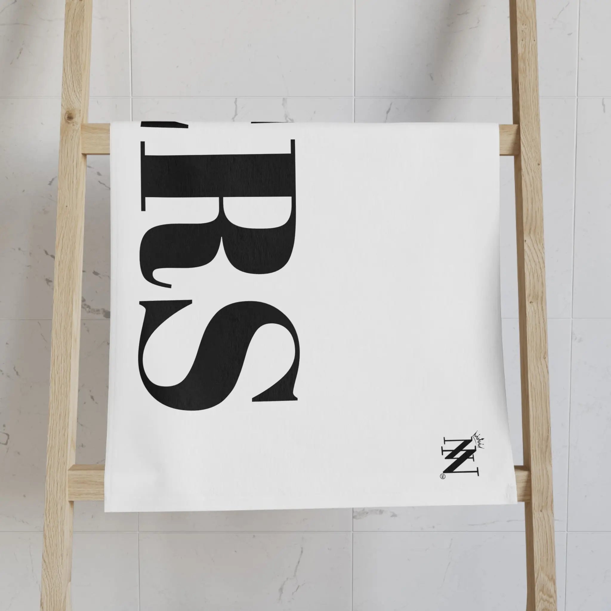 Hers Giant Letters White | Mix & Match Classic Fun-Flirty Lovers’ Towels