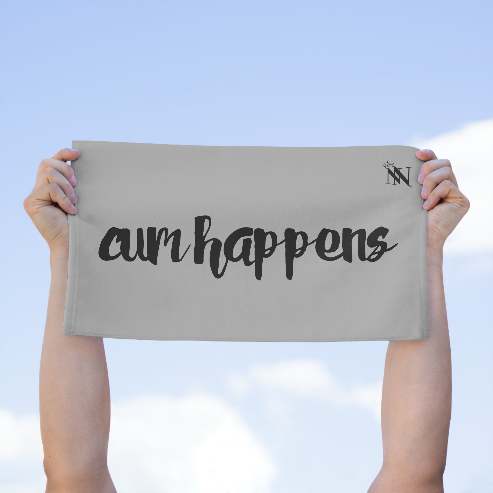 Cum Happens Silver | Mix & Match Soft Fun-Flirty Lovers’ Towels