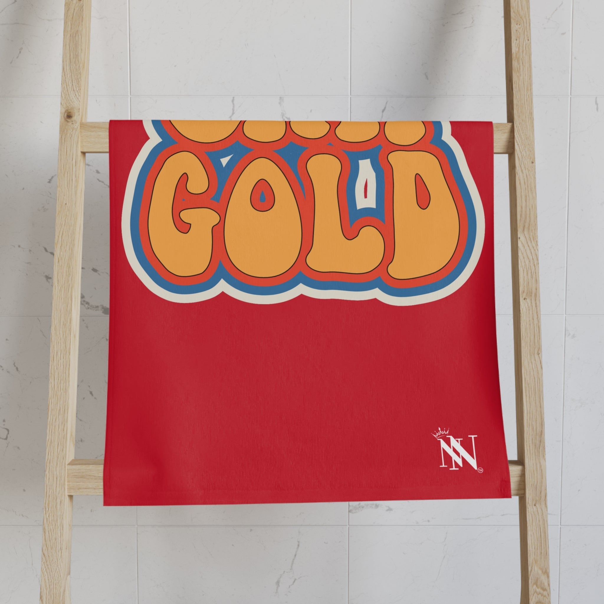 Stay Gold Retro Sticker Red Cum Towel
