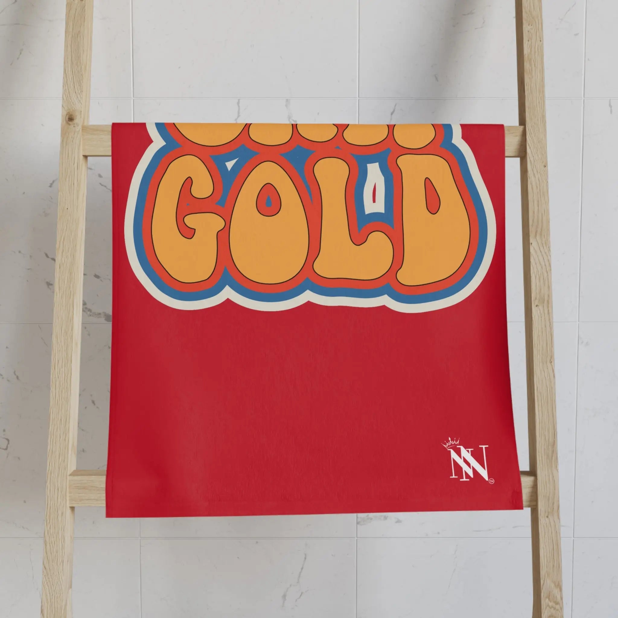 Stay Gold Retro Sticker Red Cum Towel
