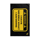 Warning No Idea Black | Mix & Match Original Fun-Flirty Lovers’ Towels