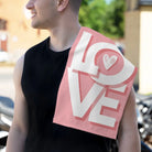 Block Letter Love Heart | Mix & Match Soft Fun-Flirty Lovers’ Towels