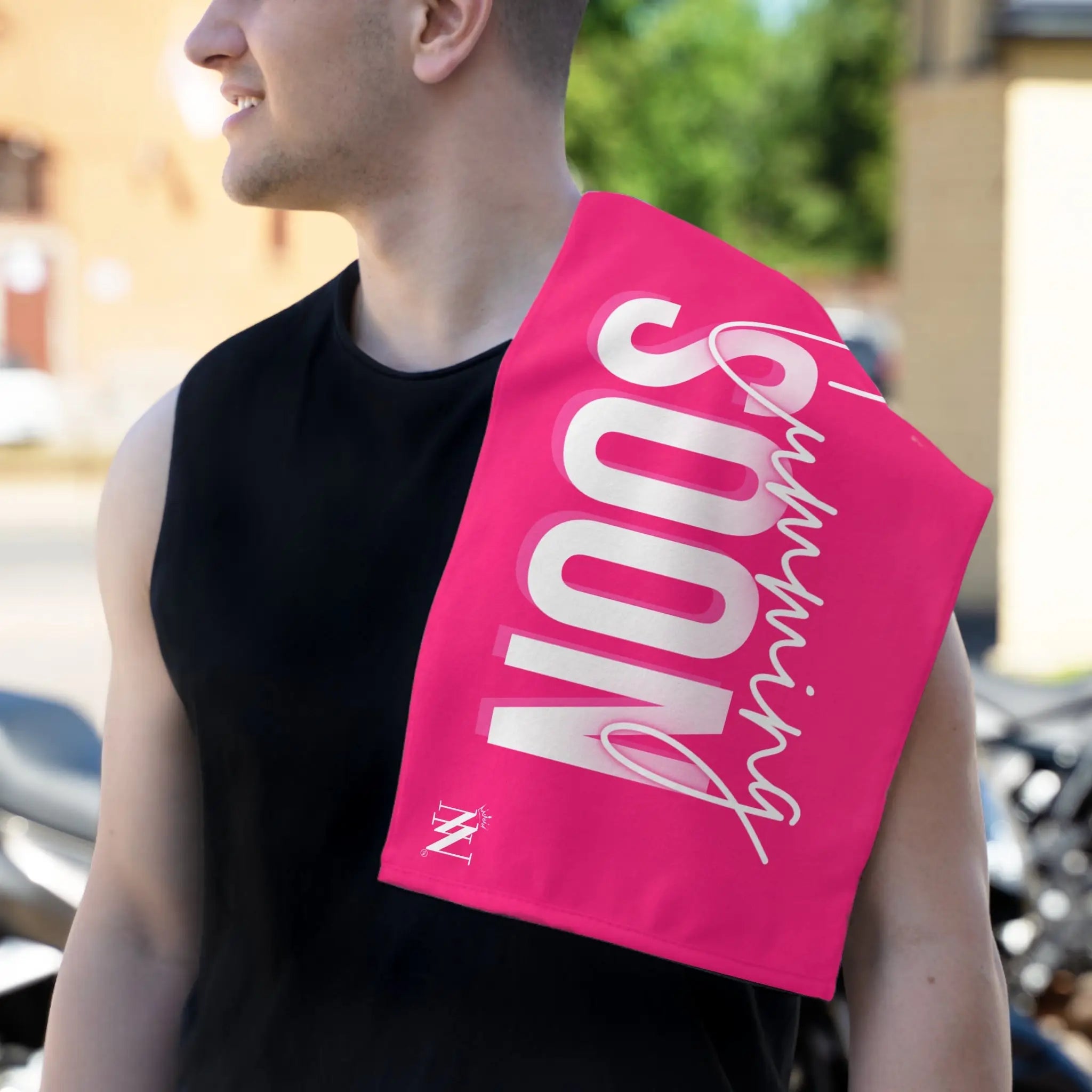 Cumming Soon Plain Signature Pink Sex Towel