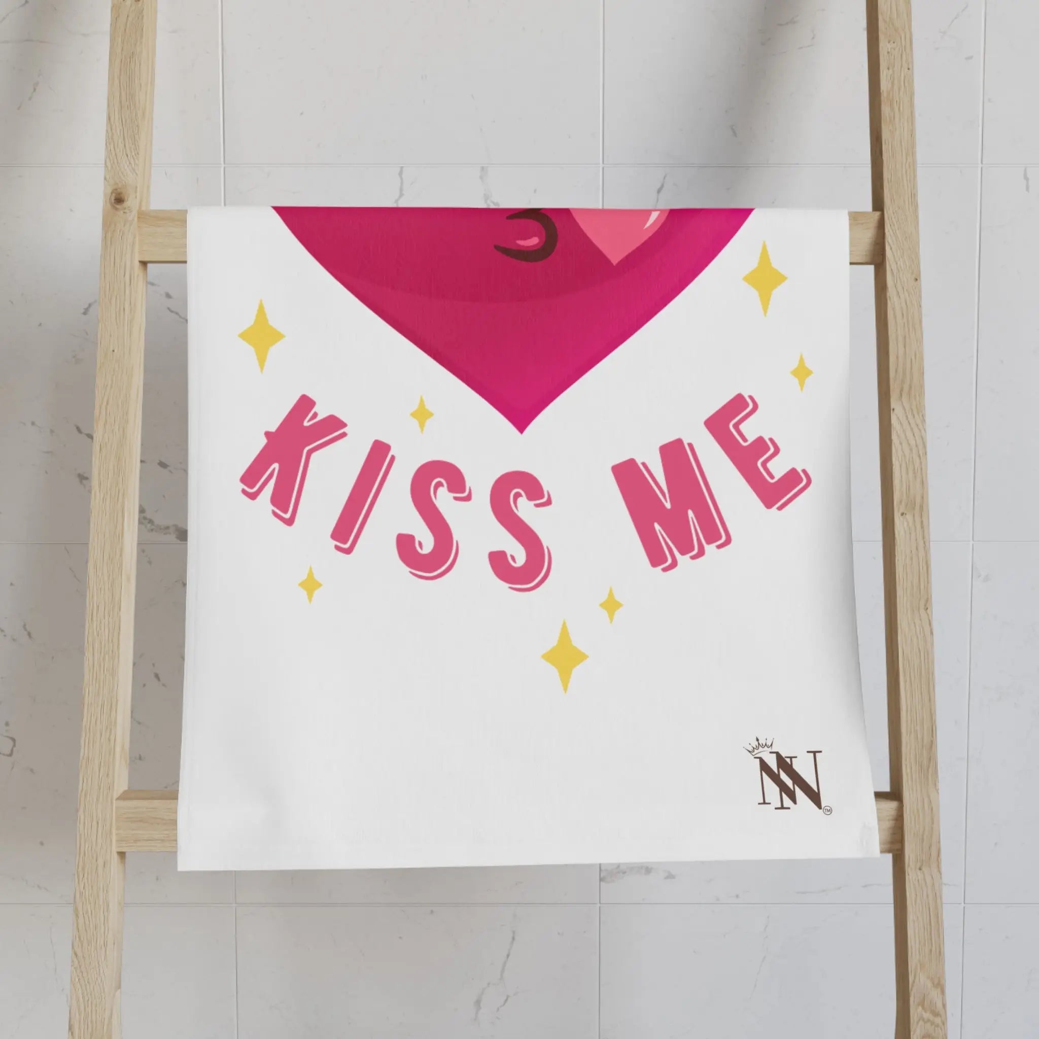 Kiss Me Heart Emoji | Nectar Napkins Classic Fun-Flirty Lovers’ Towels