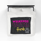 Weekends with Friends Black | Mix & Match Velveteen Fun-Flirty Lovers’ Blankets