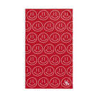 Happy Smiling Emoji Pattern Red Cum Towel