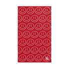 Happy Smiling Emoji Pattern Red | Mix & Match Classic Fun-Flirty Lovers’ Towels
