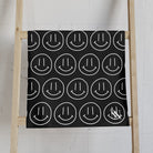 Happy Smiling Emoji Pattern Black | Mix & Match Classic Fun-Flirty Lovers’ Towels
