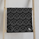 Happy Smiling Emoji Pattern Black | Mix & Match Classic Fun-Flirty Lovers’ Towels