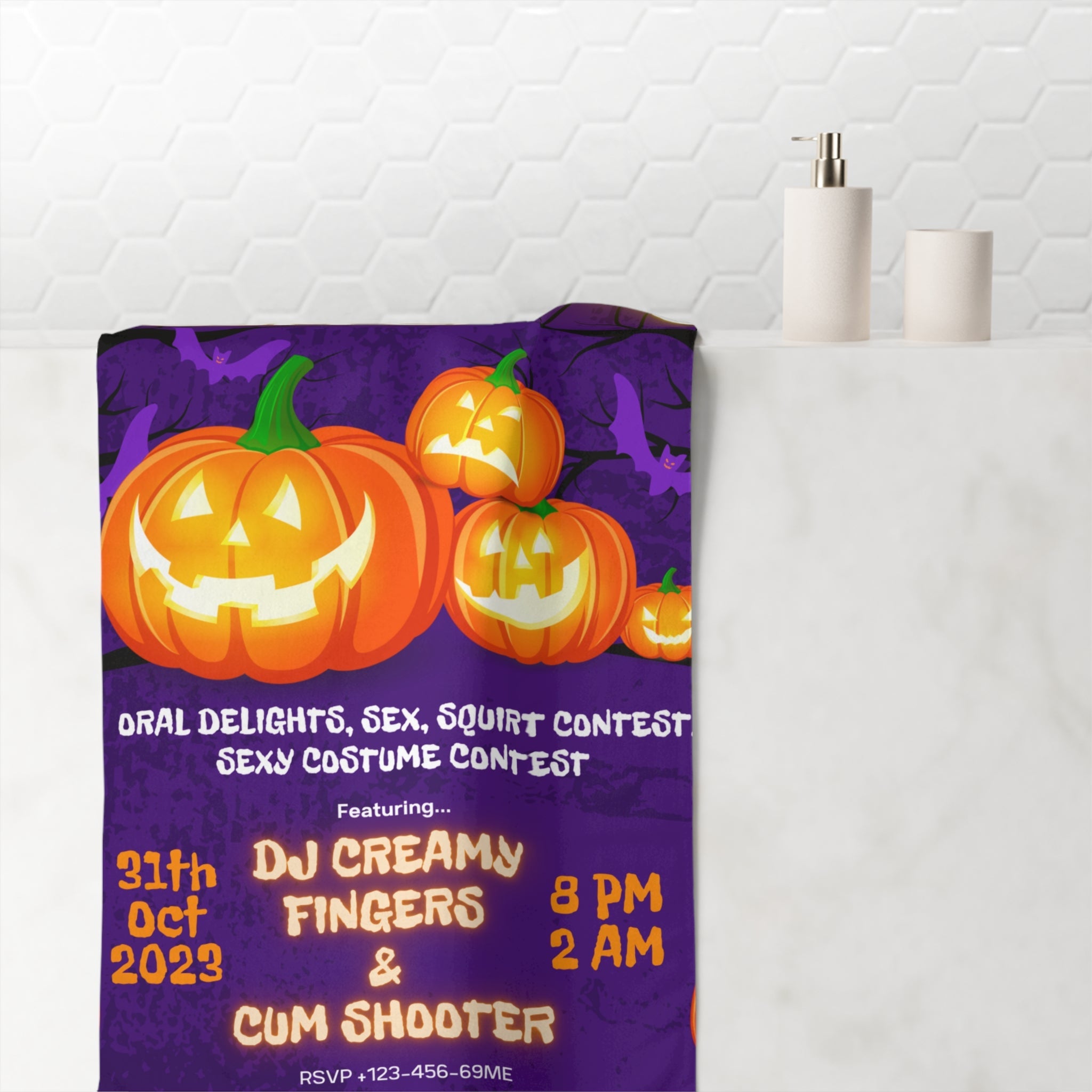 Halloween Cum Crawl | Mix & Match Naughty XL Fun-Flirty Lovers’ Towels