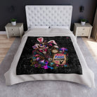 Bad Eggs Welcome Wicked Bunny Crushed Velvet Blanket